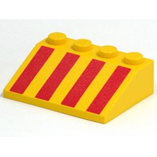 Part 3297p01 Yellow Slope 33 3 x 4 with Red Stripes Pattern 